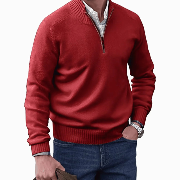 Pull Col Zippé Homme