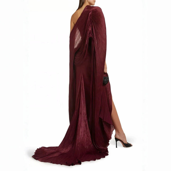 Robe Longue Drapée Fendue Femme