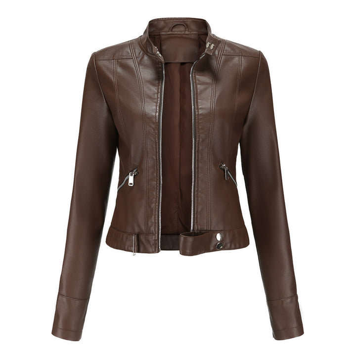 Blouson Court Zippé Style Motard Femme