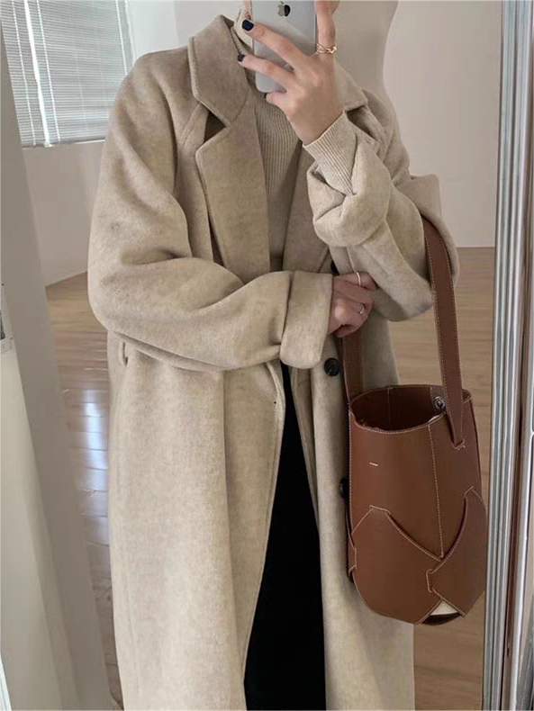Manteau Long à Revers Et Double Boutonnage Femme