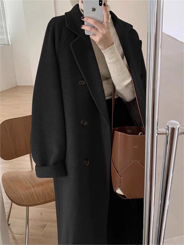 Manteau Long à Revers Et Double Boutonnage Femme