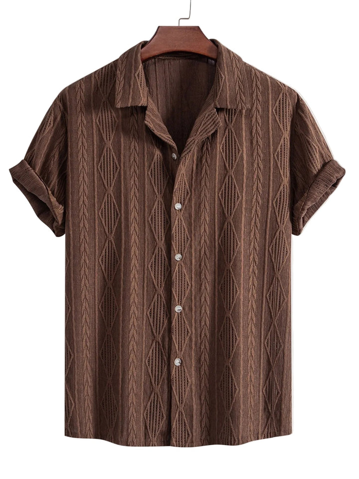 Chemise Texturée à Col Ouvert Homme