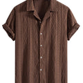 Men's Textured Shirt with Open Collar