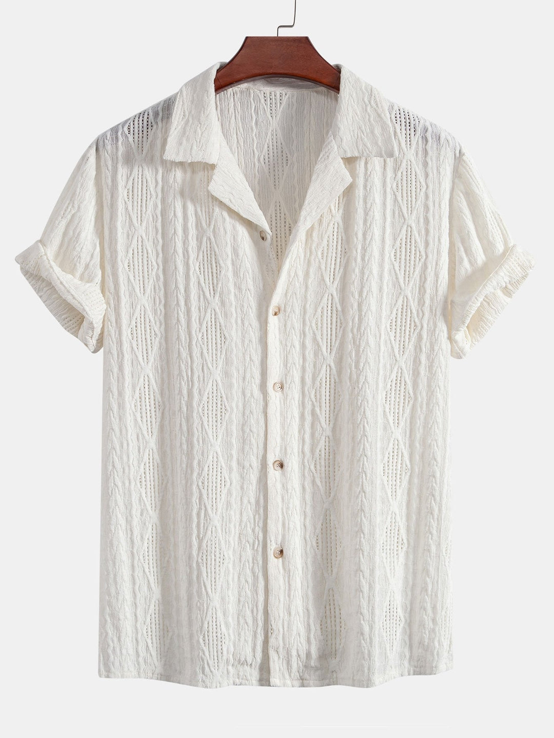 Chemise Texturée à Col Ouvert Homme