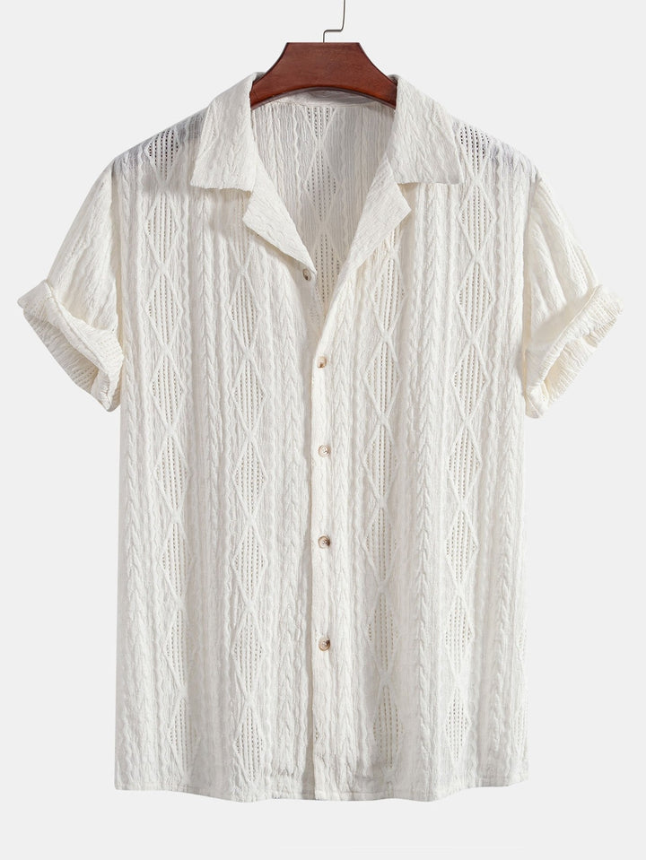 Chemise Texturée à Col Ouvert Homme