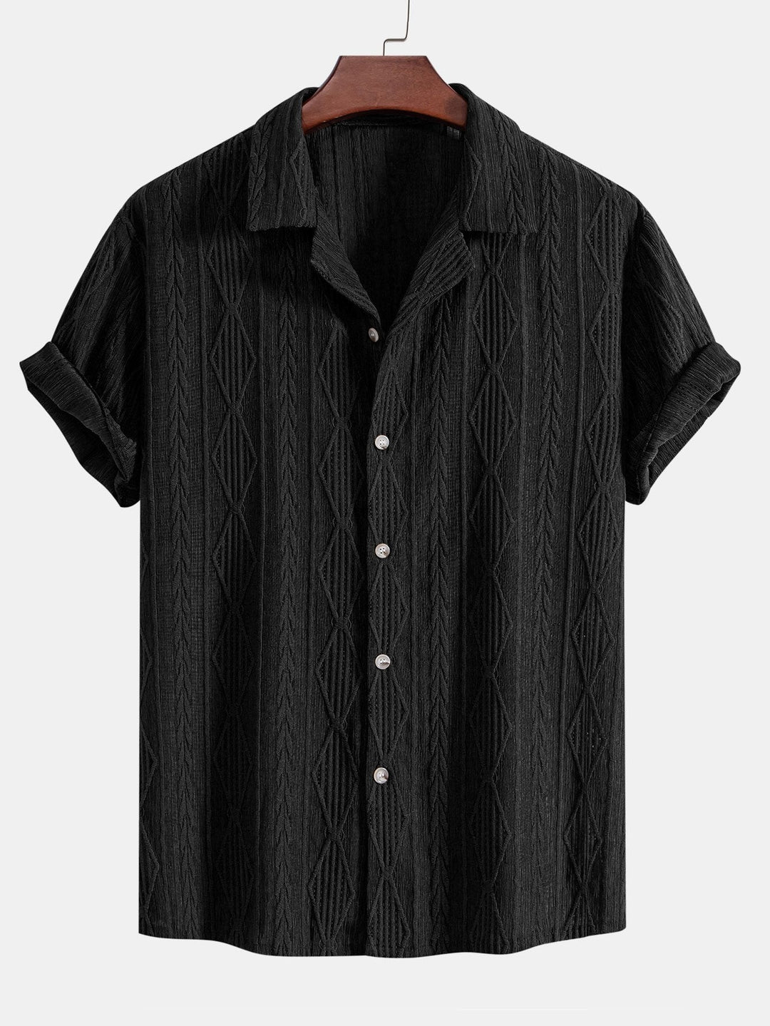 Chemise Texturée à Col Ouvert Homme