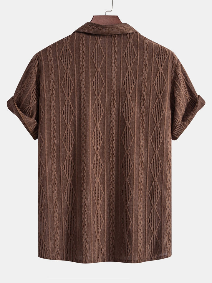 Chemise Texturée à Col Ouvert Homme
