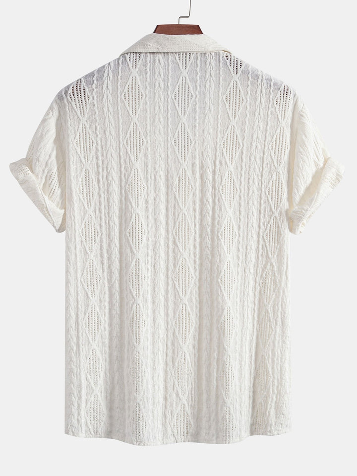 Chemise Texturée à Col Ouvert Homme