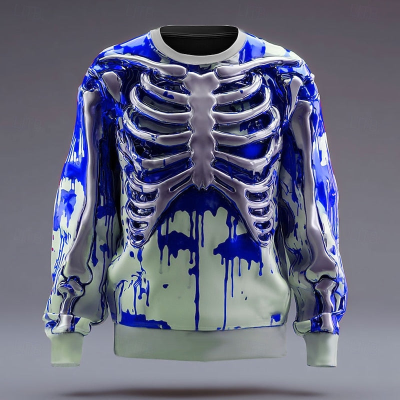 Sweat Halloween Squelette Manches Longues Homme
