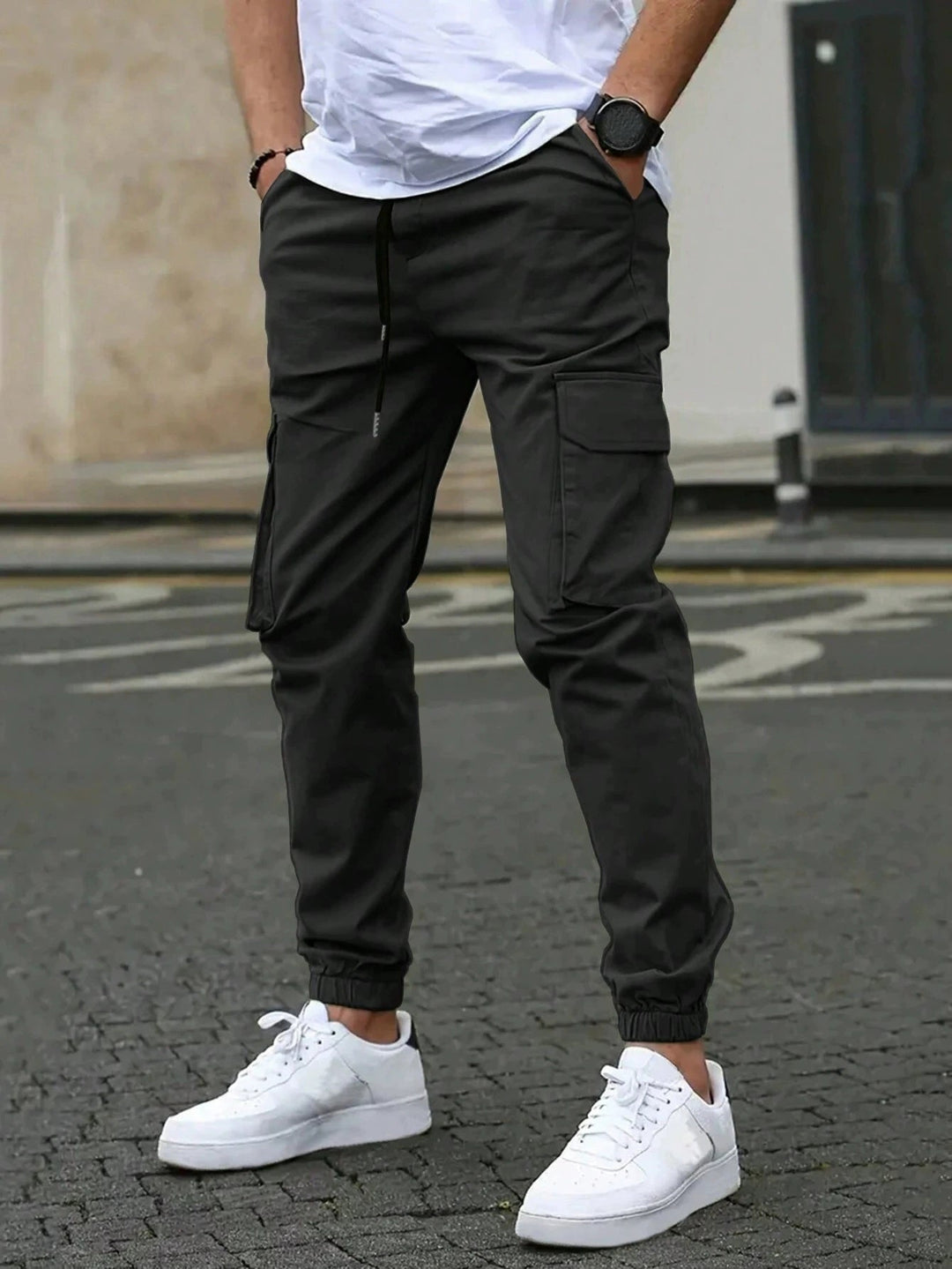Pantalon Cargo À Bas Élastiqués Homme