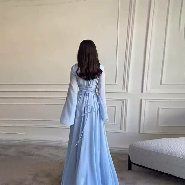 Robe Longue à Manches Évasées Femme