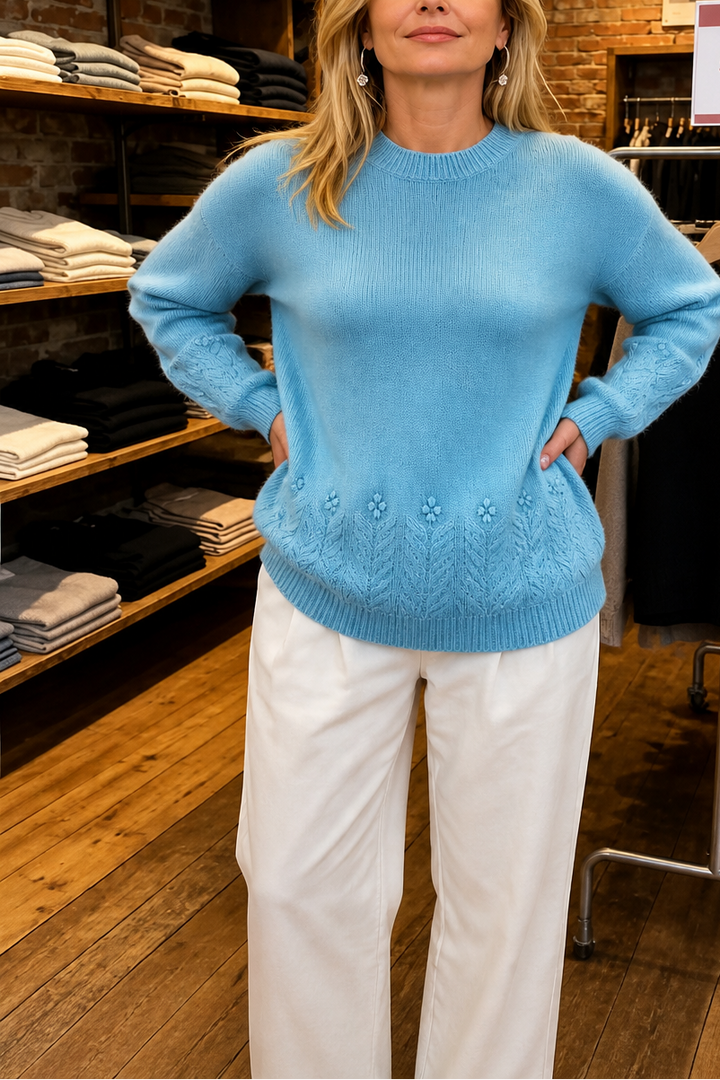 Pull En Maille À Motifs Floraux Femme