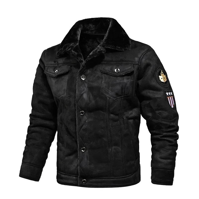 Blouson Court à Col Fourré Homme