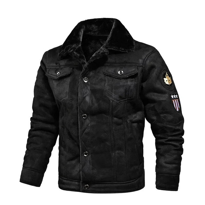 Blouson Court à Col Fourré Homme