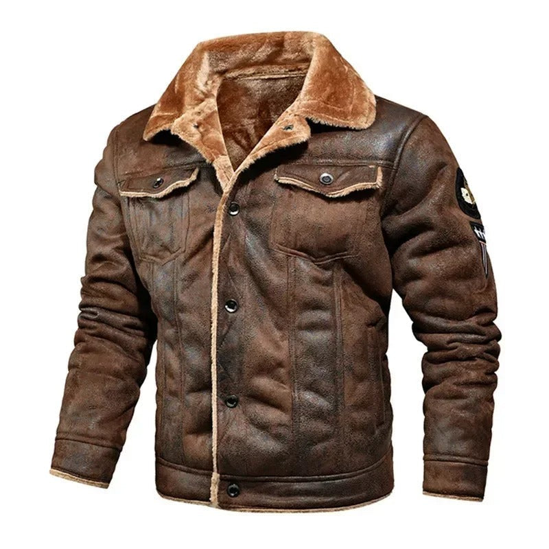 Blouson Court à Col Fourré Homme
