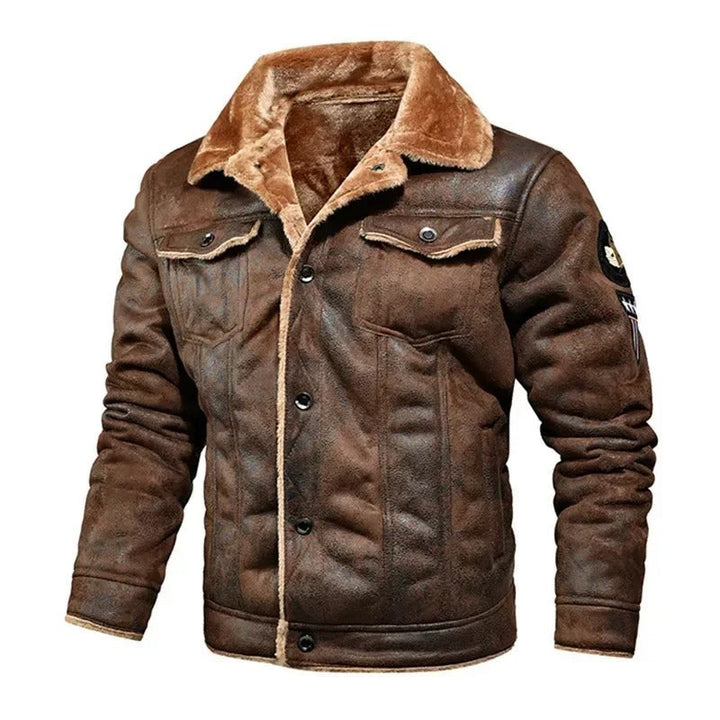 Blouson Court à Col Fourré Homme