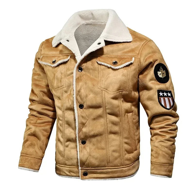 Blouson Court à Col Fourré Homme