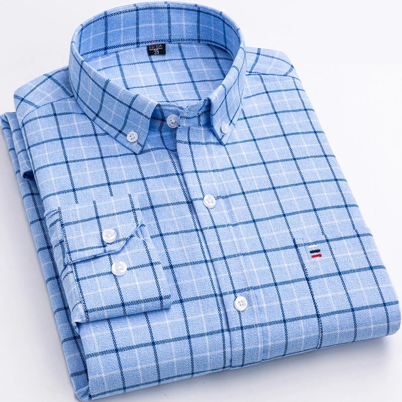Chemise à Carreaux Manches Longues Homme