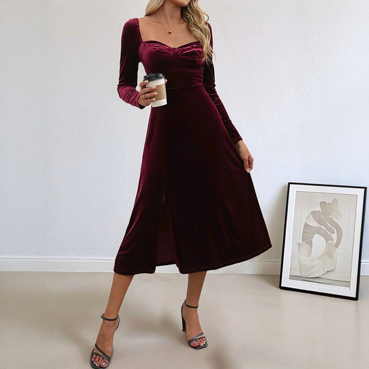 Robe Midi à Encolure Cœur Femme