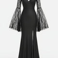 Robe Longue Halloween Manches Évasées Femme
