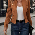 Veste Courte Style Officier à Boutons Femme