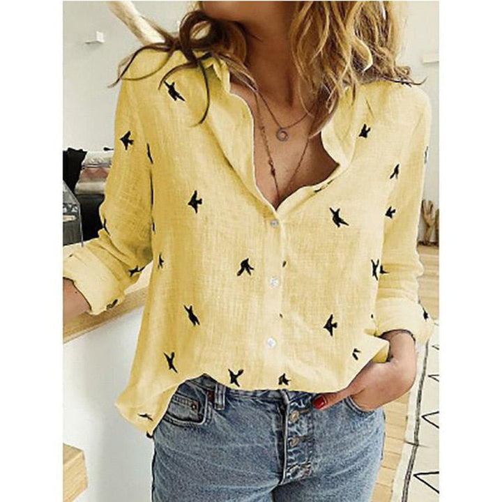 Chemise Imprimée Oiseaux Femme