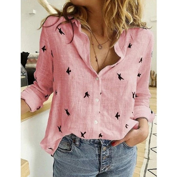 Chemise Imprimée Oiseaux Femme