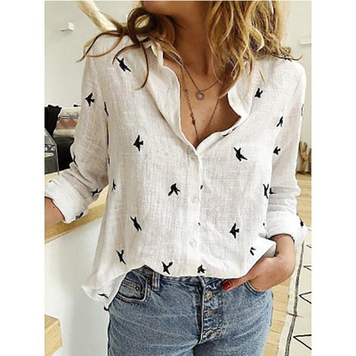 Chemise Imprimée Oiseaux Femme