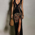Women's Printed Ruffle Maxi Dress