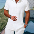 Men's Textured Shirt and Shorts Set