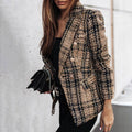 Veste de Costume à Carreaux Femme