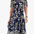 Women's flowing floral short-sleeve dress