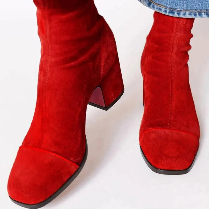 Bottines Bout Carré à Talon Bloc Femme