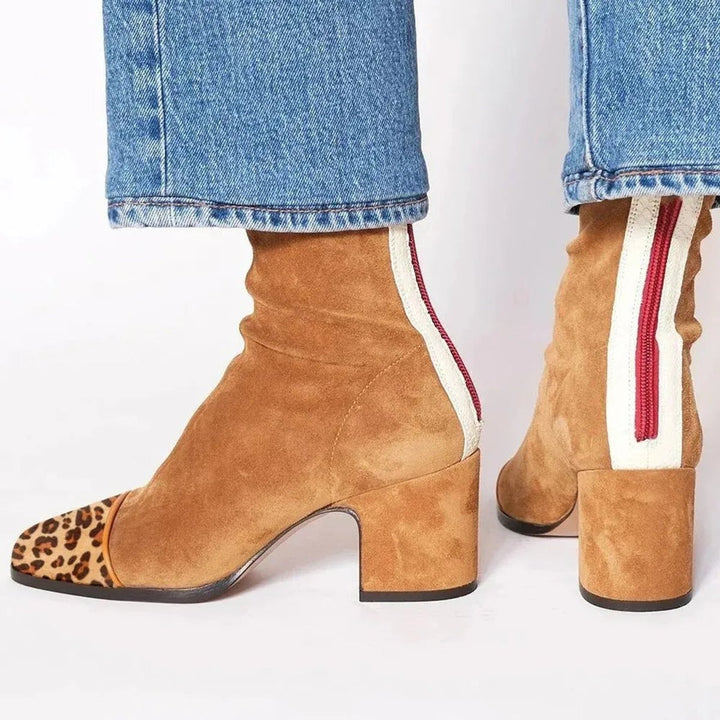 Bottines Bout Carré à Talon Bloc Femme