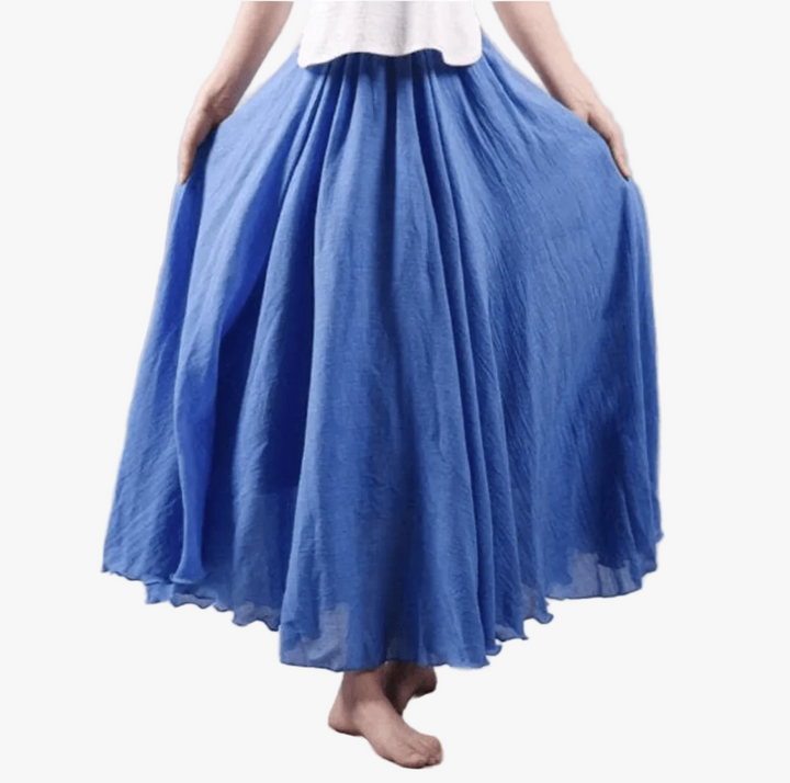 Jupe Maxi Fluide à Taille Froncée Femme