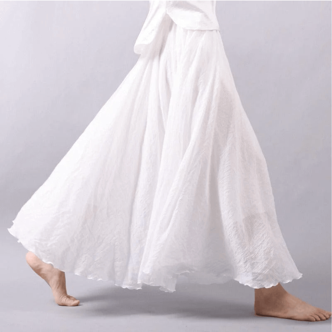 Jupe Maxi Fluide à Taille Froncée Femme