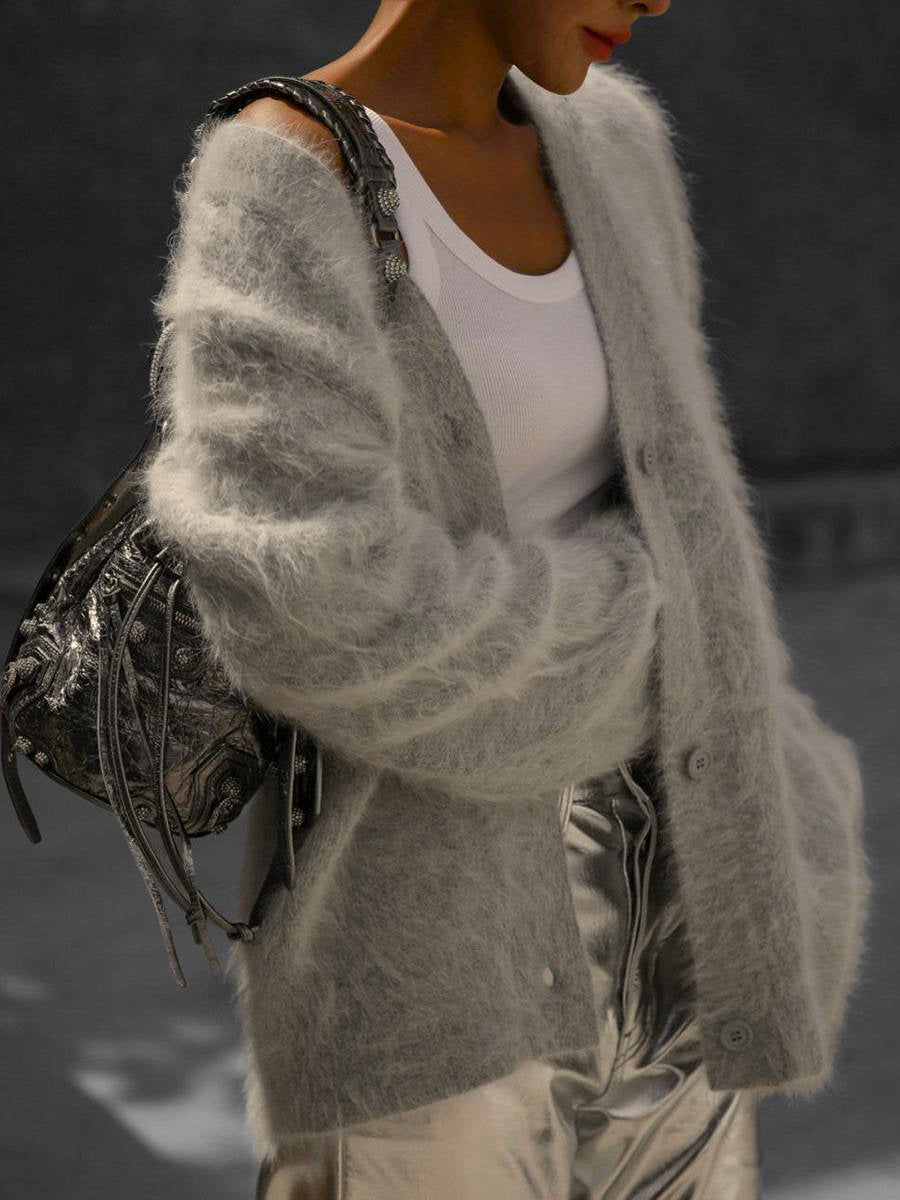 Gilet Col V Boutonné Femme