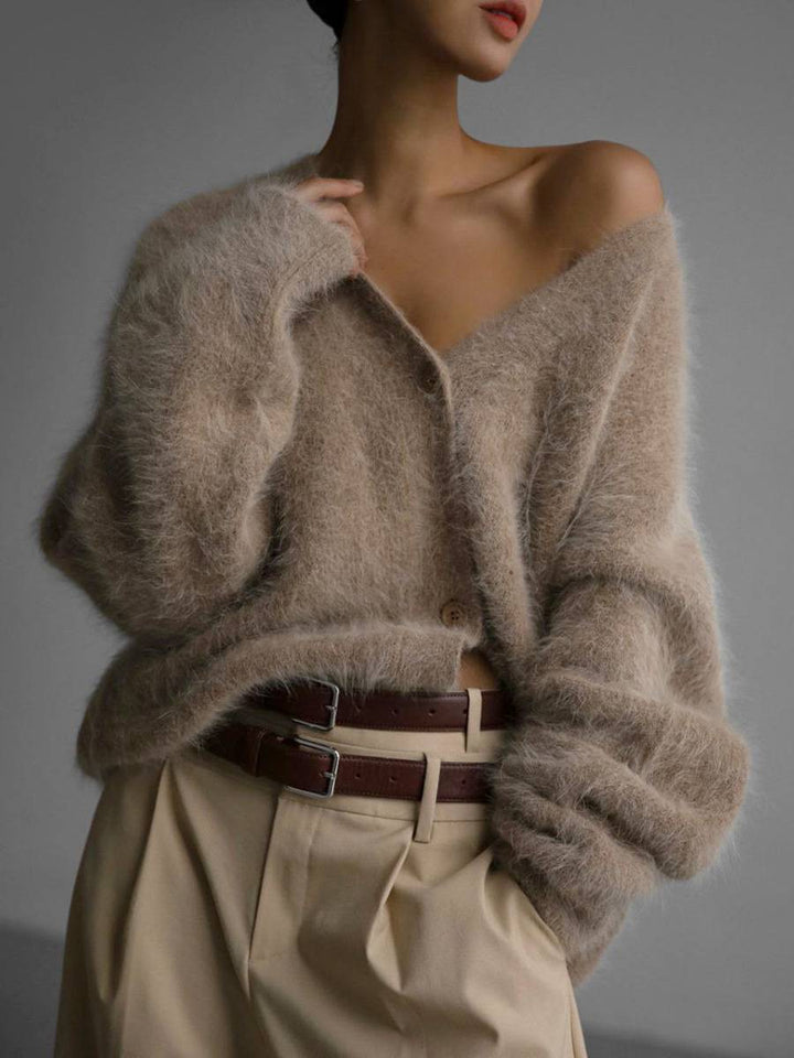 Gilet Col V Boutonné Femme