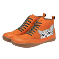 Bottines à Lacets Motif Chat Femme