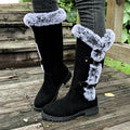 Bottes Hautes à Boucles et Bordures Texturées Femme