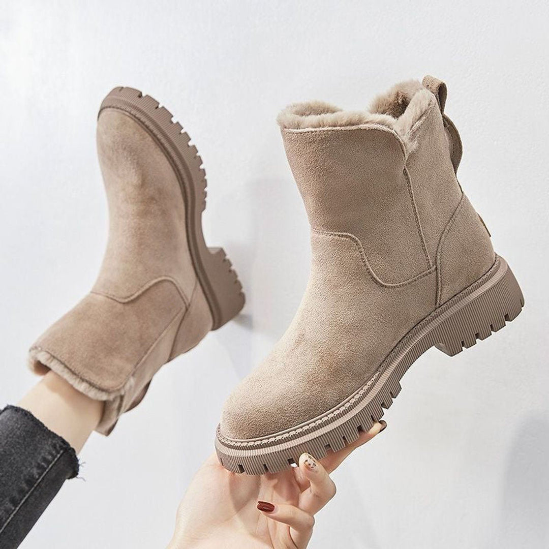 Bottines Doublées à Semelle Crantée Femme