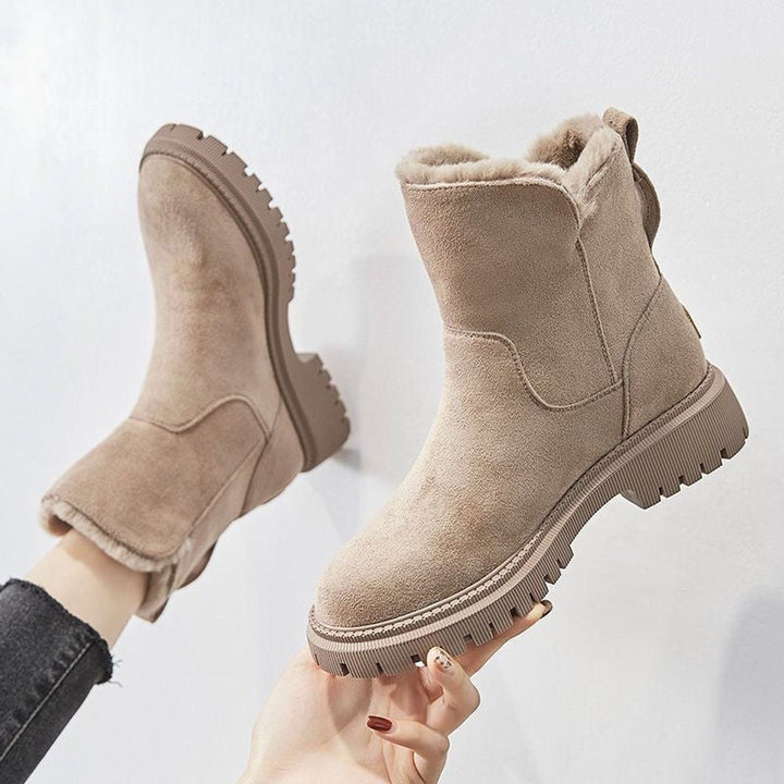 Bottines Doublées à Semelle Crantée Femme