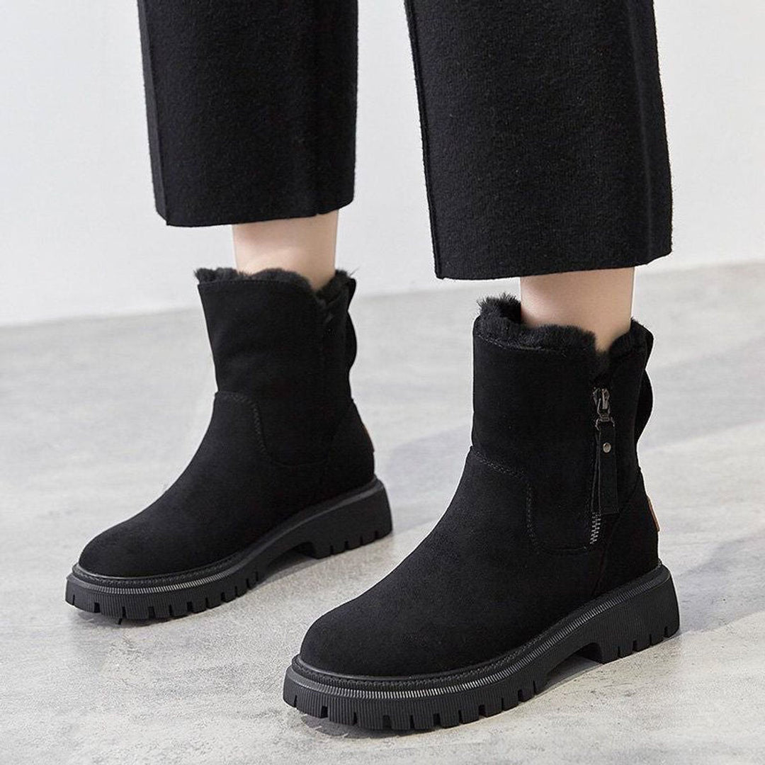 Bottines Doublées à Semelle Crantée Femme