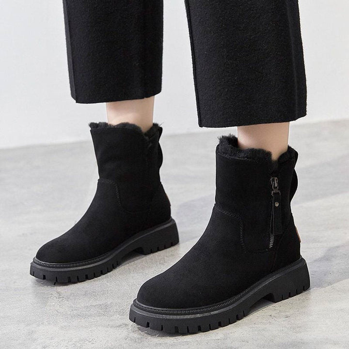 Bottines Doublées à Semelle Crantée Femme