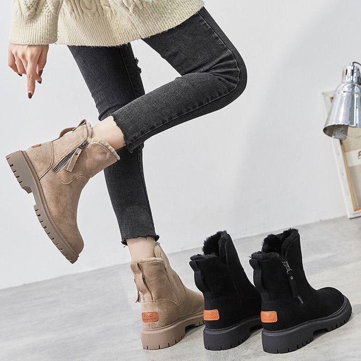 Bottines Doublées à Semelle Crantée Femme