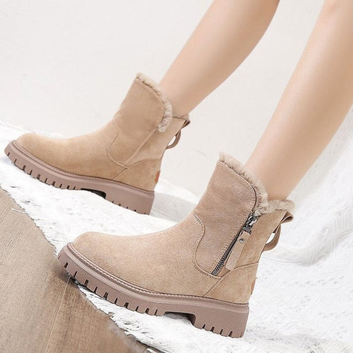 Bottines Doublées à Semelle Crantée Femme