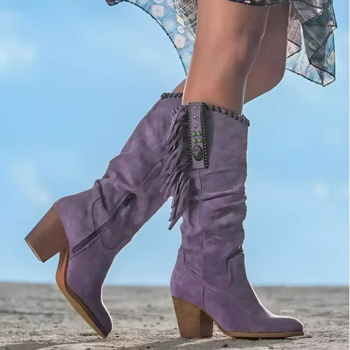 Bottes Western à Franges et Talon Bloc Femme