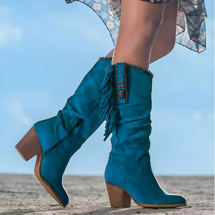 Bottes Western à Franges et Talon Bloc Femme
