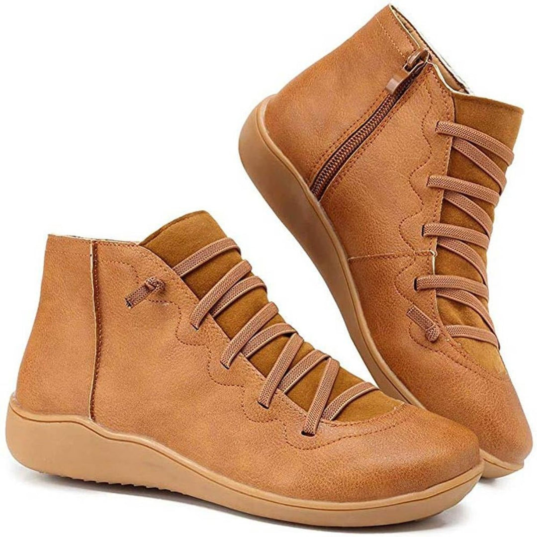 Bottines à Lacets et Zip Latéral Femme