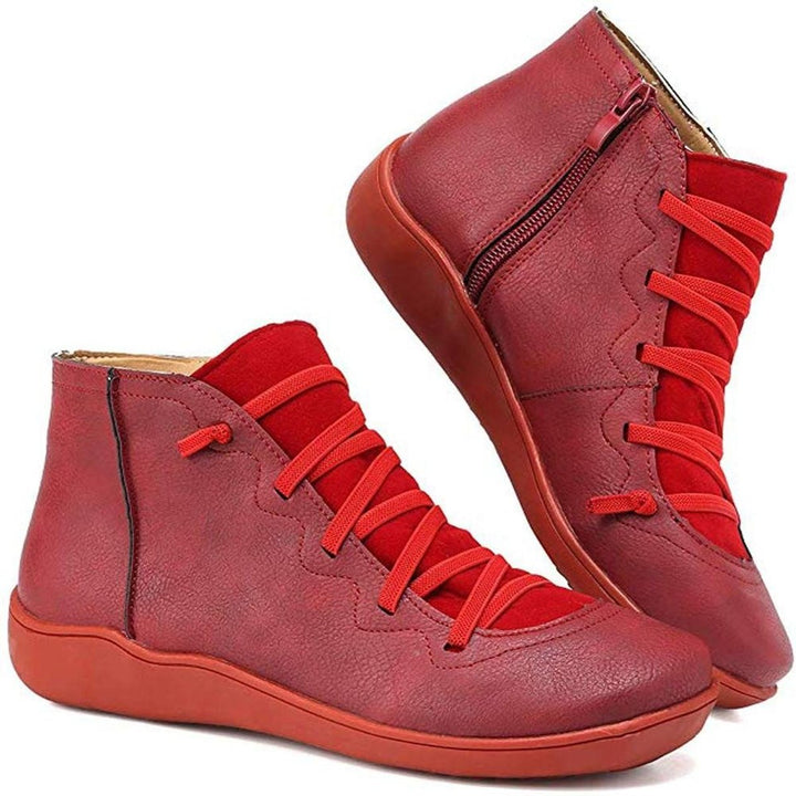 Bottines à Lacets et Zip Latéral Femme